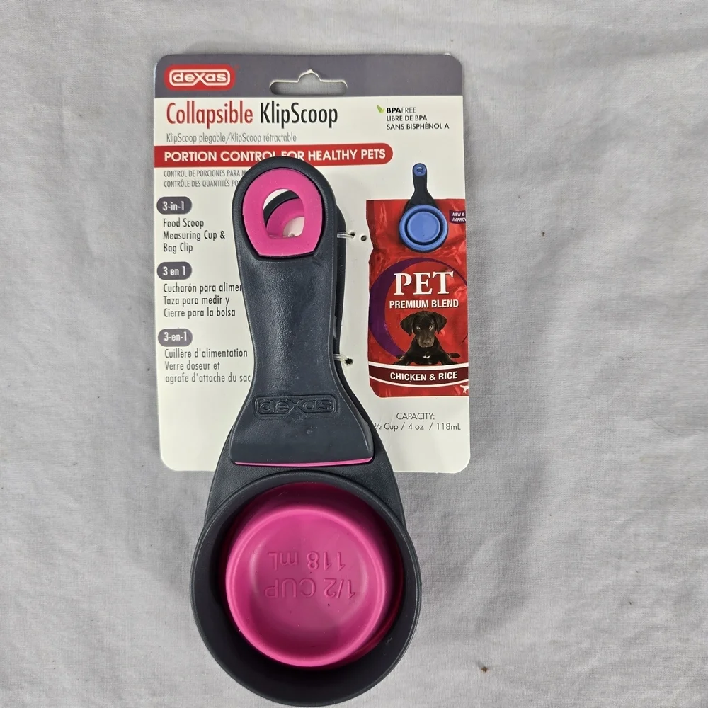 Dexas Collapsible KlipScoop with Pink Bowl